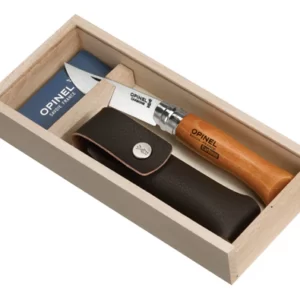 Opinel No.8 Classic Originals Carbon Steel Knife with Sheath Gift Set